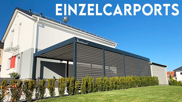 carport-metall-kaufen-bauen-stahlcarport-einzelcarport-flachdach-anthrazit-modern-trapezblech-seitenwand-wpc-stahlzart