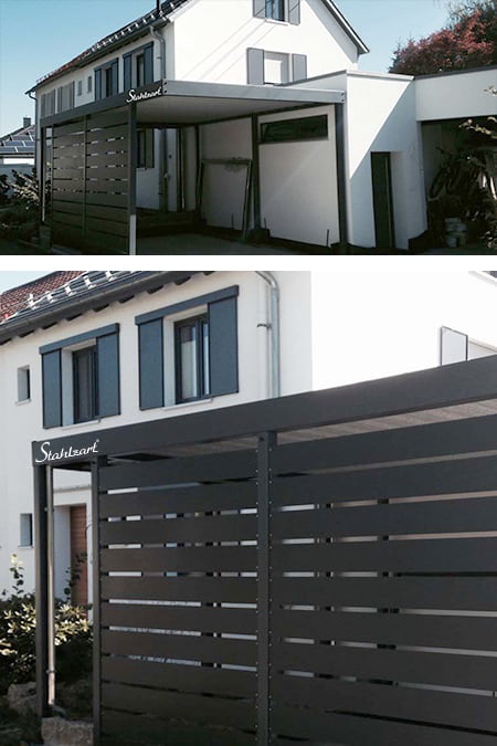 einzel-carport-flachdach-metall-anthrazit-kaufen-seitenwand-stahl-design-modern-kosten-hannover-stahlzart