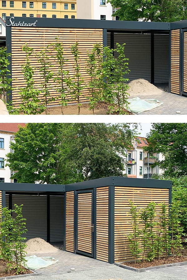 gartenhaus-metall-geraetehaus-geraeteschuppen-metallgeraetehaus-individuell-massanfertigung-garten-stahl-anthrazit-holz-flachdach-modern-design-stahlzart