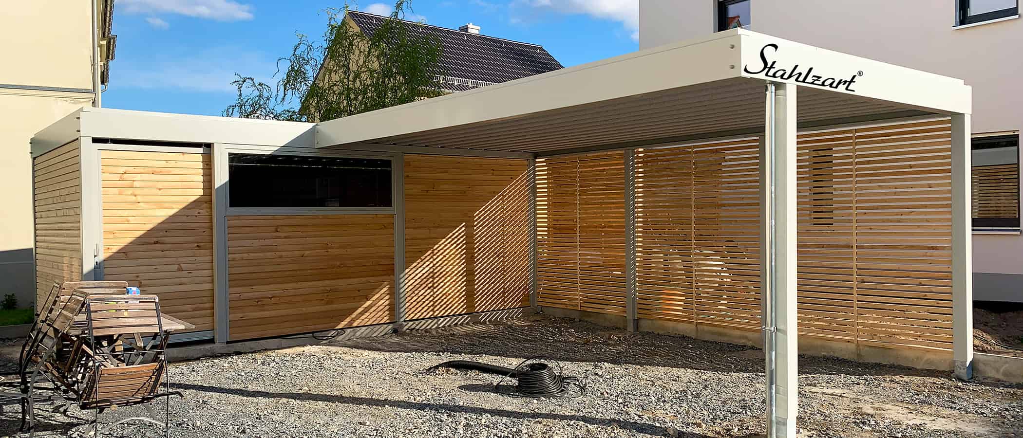 carport-nach-mass-einzelcarprt-carports-einzelcarports-masse-mit-schuppen-holz-metall-stahl-planung-lösung-individuell-garage-flachdach-weiss-stahzart