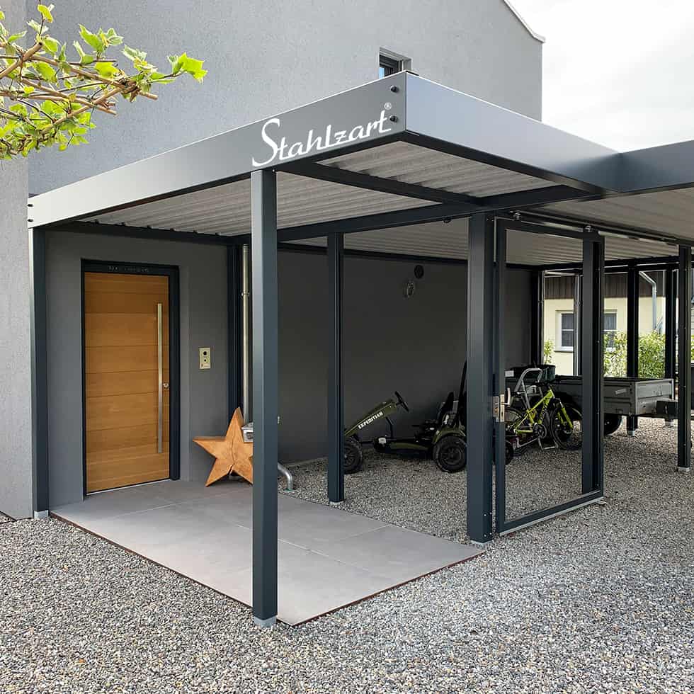 carport-nach-mass-haus-eingangsueberdachung-vordach-doppelcarport-carports-metall-stahl-planung-lösung-individuell-garage-flachdach-stahzart