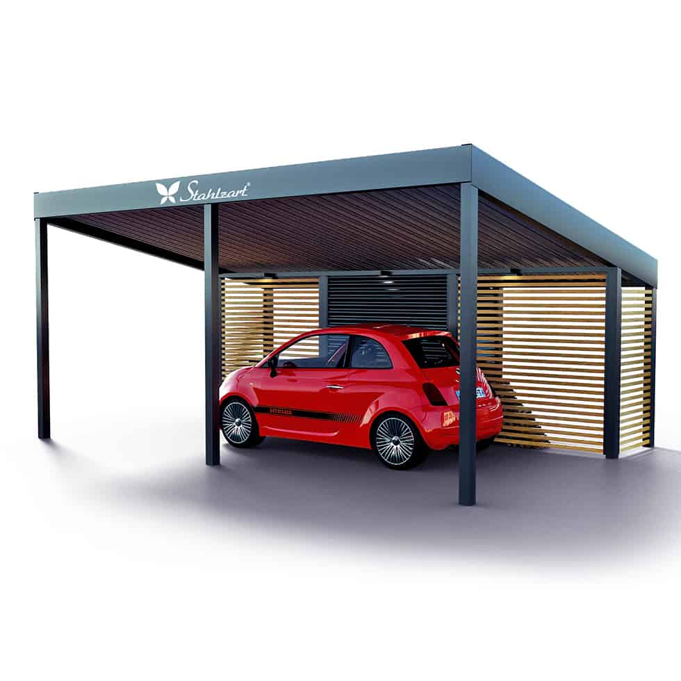 solar-carport-mit-schraegdach-solar-carports-e-fahrzeuge-pv-anlage-solarcarport-strom-solaranalge-carportdach-e-auto-fiat-500e-holz-metall-stahl-mit-abstellraum-modern-design-stahlzart