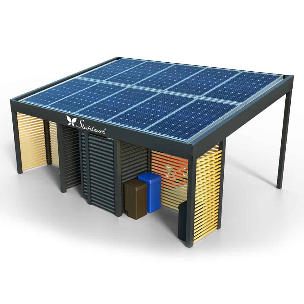 solar-carport-mit-schraegdach-solar-carports-e-fahrzeuge-pv-anlage-solarcarport-strom-solaranalge-e-auto-doppelcarport-metall-stahl-mit-geraeteraum-brennholz-fahrrad-muelltonnen-design-stahlzart