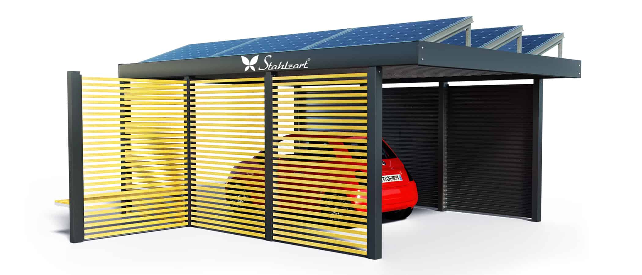 solar-carport-mit-flachdach-carports-pv-anlage-solaranlage-photovoltaik-garagen-garagendach-solarcarport-installation-solarmodulen-solarcarports-dach-e-auto-fiat-holz-metall-sitzecke-stahlzart