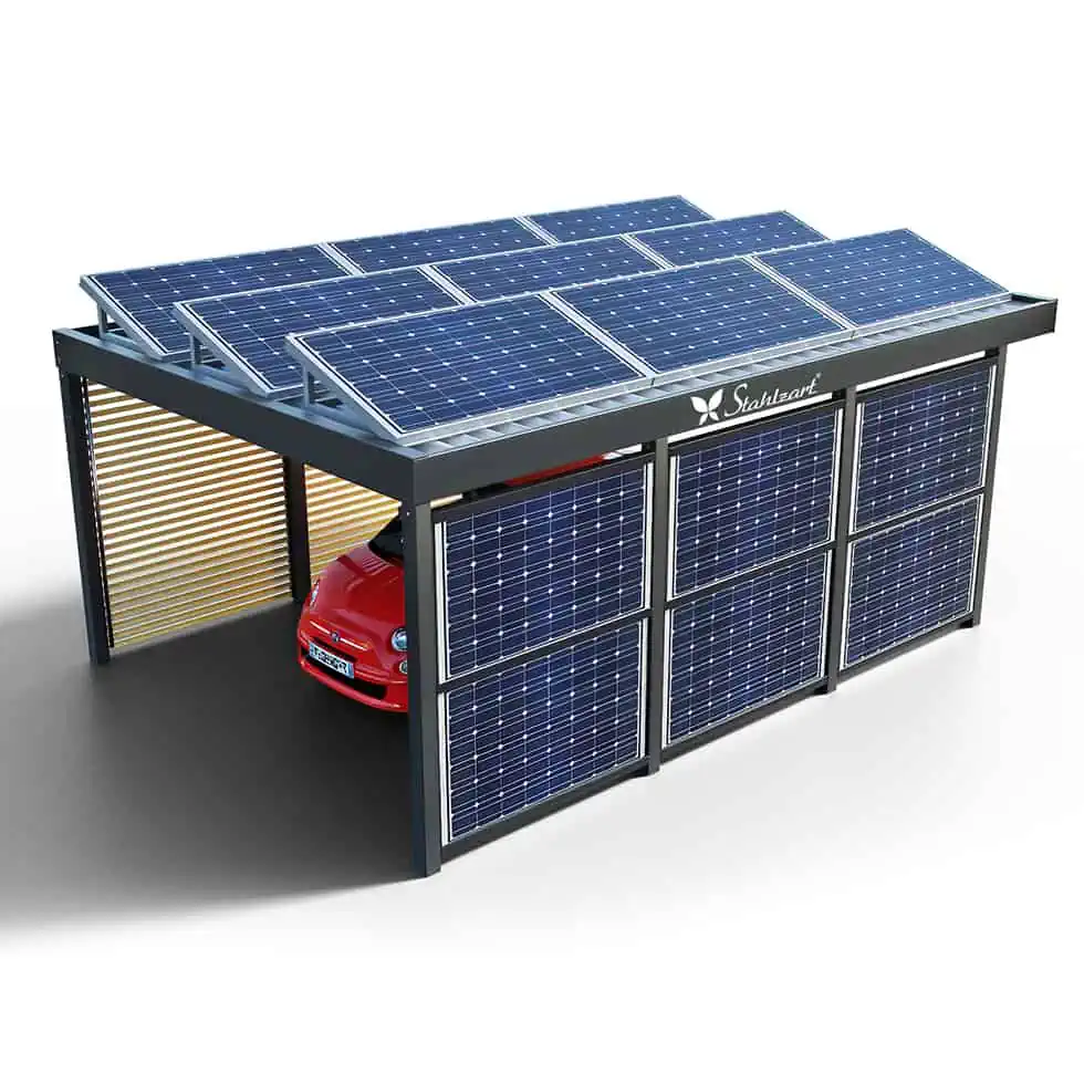 solar-carport-mit-flachdach-carports-pv-anlage-solaranlage-photovoltaik-garagen-garagendach-solarcarport-installation-solarmodulen-solarcarports-flaechen-dach-e-auto-loesung-metall-design-stahlzart