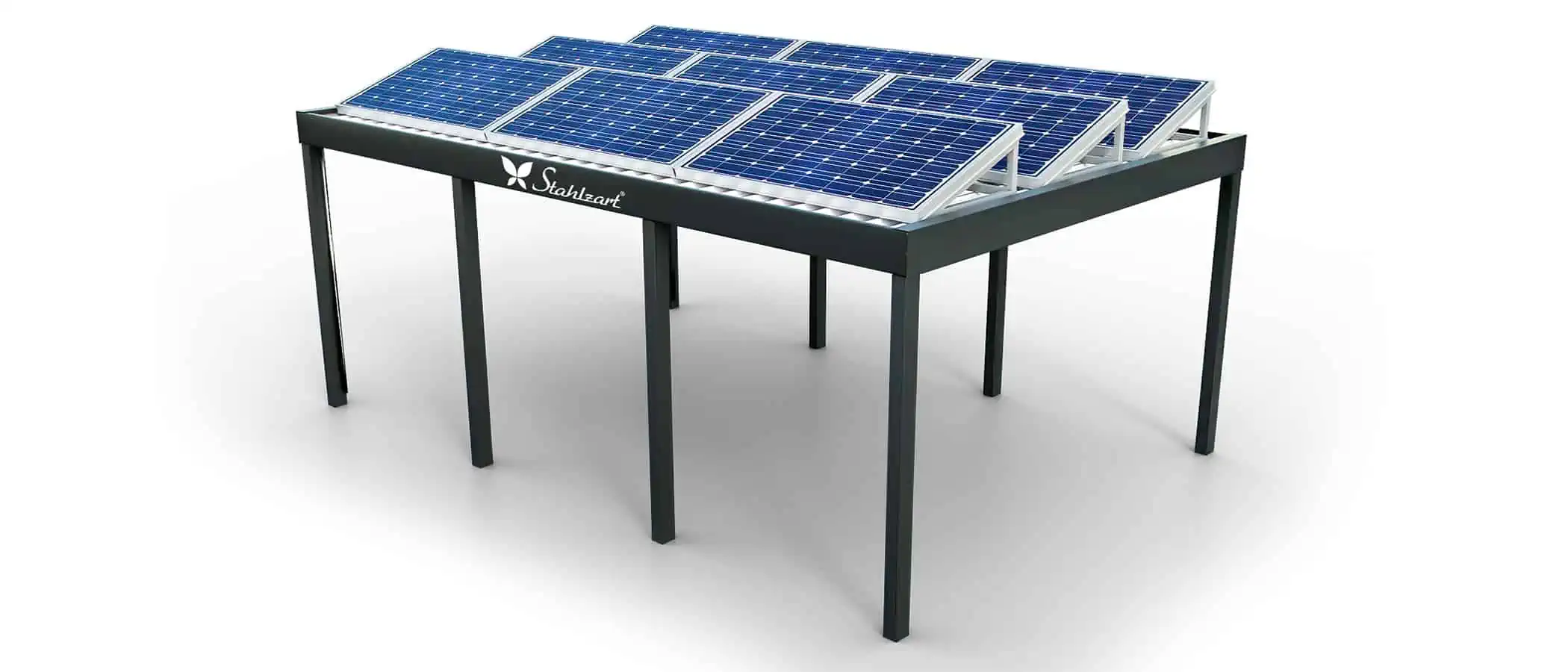 solar-carport-mit-flachdach-carports-pv-anlage-solaranlage-photovoltaik-garagen-garagendach-solarcarport-installation-solarmodulen-solarcarports-flaechen-dach-e-auto-loesung-offen-modern-stahlzart