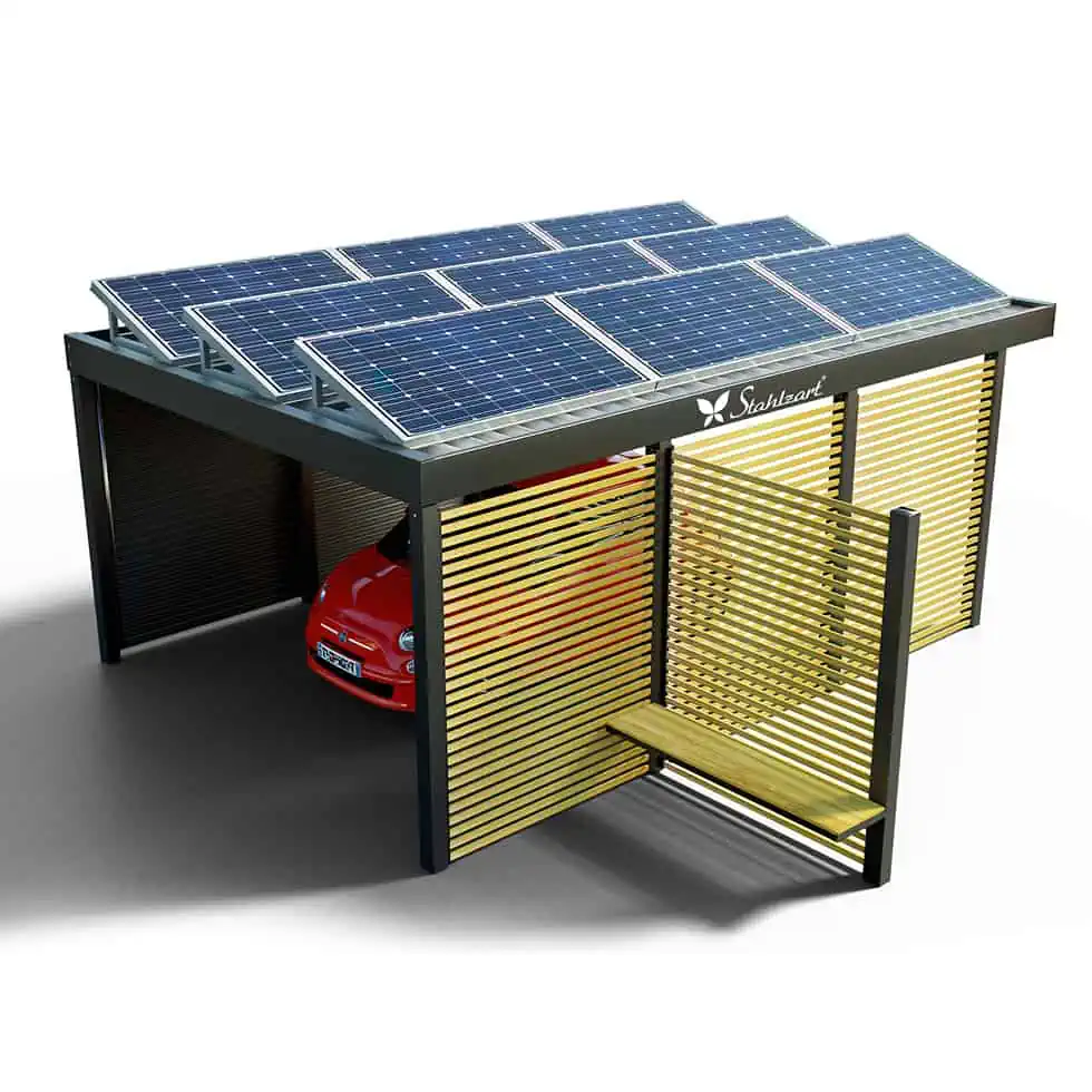 solar-carport-mit-flachdach-carports-pv-anlage-solaranlage-photovoltaik-garagen-garagendach-solarcarport-installation-solarmodulen-solarcarports-flaechen-dach-e-autos-metall-sitzecke-stahlzart