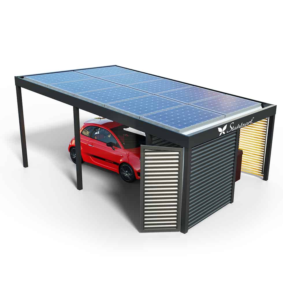 Solar Carport von Stahlzart. Modern Design (2+ E Autos)