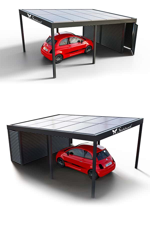 solar-carport-mit-pultdach-carports-solarcarport-pultdach-carportdach-design-strom-angebot-photovoltaikanlage-module-solardach-dachflaeche-metall-stahl-einzelcarport-mit-abstellraum-tuer-stahlzart