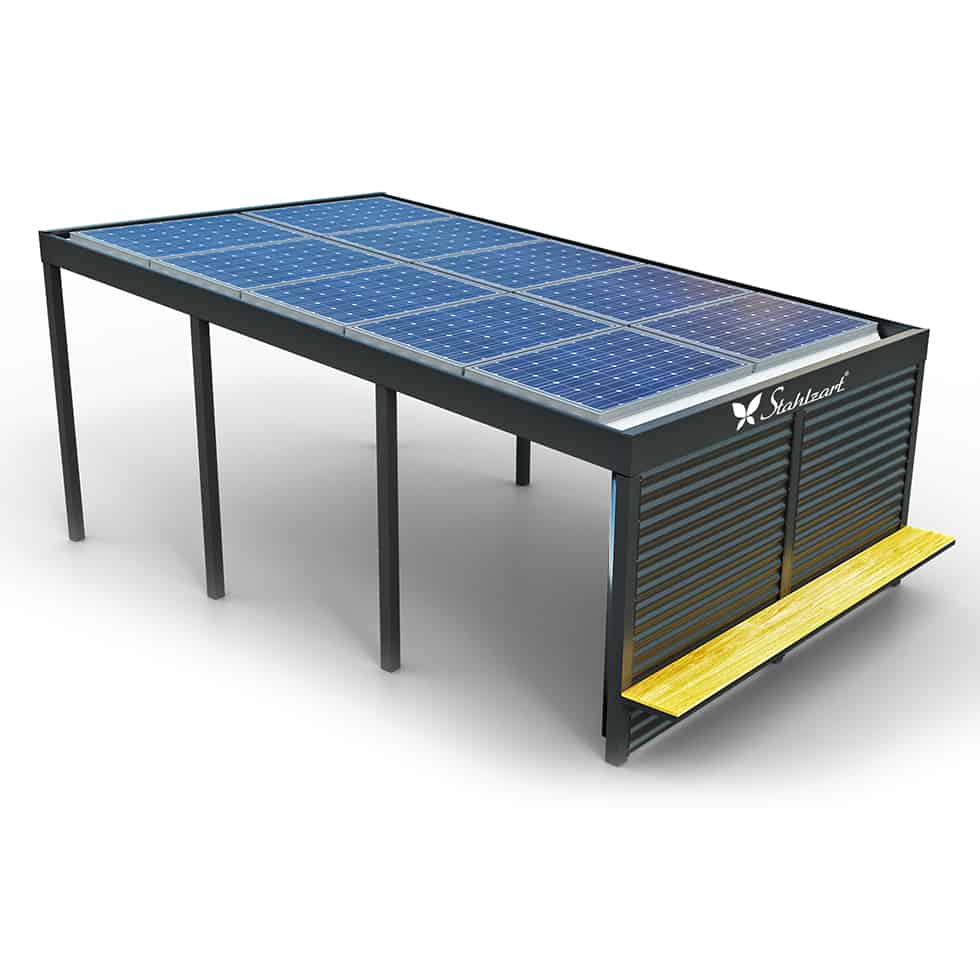 solar-carport-mit-pultdach-carports-solarcarport-pultdach-carportdach-design-strom-angebot-photovoltaikanlage-module-solardach-dachflaeche-metall-stahl-mit-holz-bank-modern-stahlzart