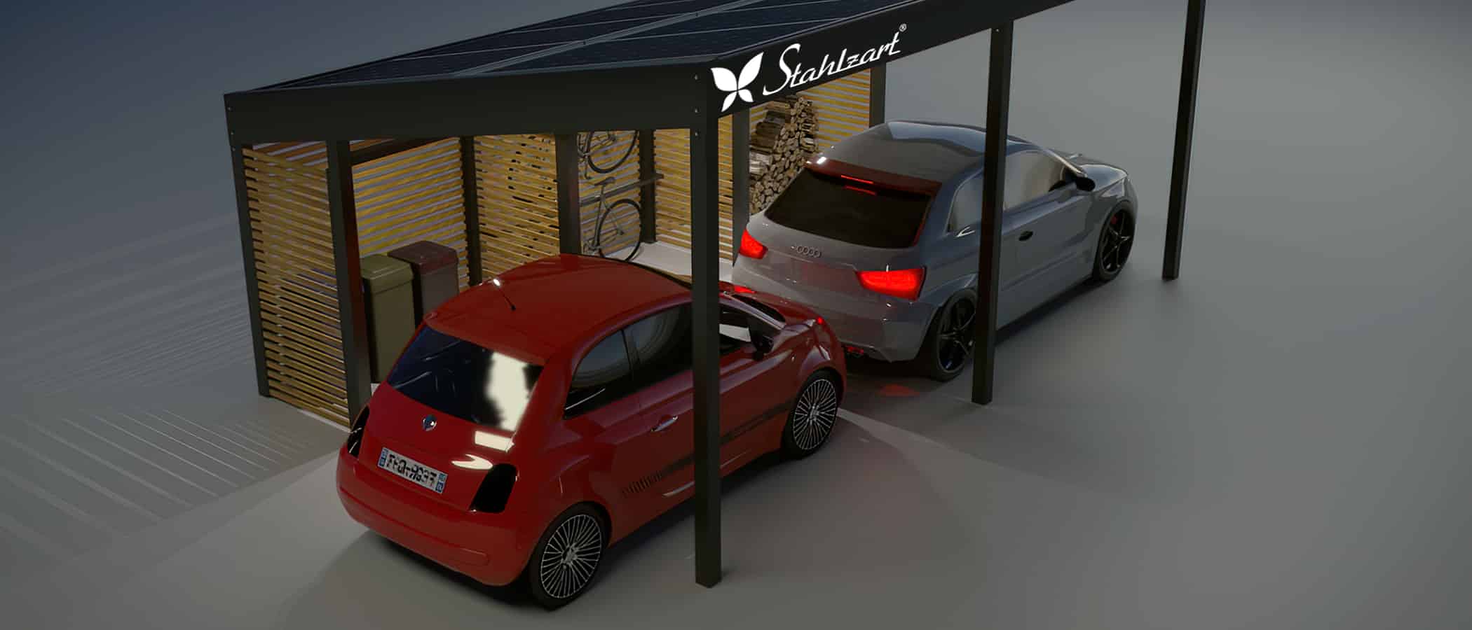 stahlzart-solar-carport-carports-e-fahrzeuge-solaranlage-strom-solarcarport-e-auto-kosten-30-jahre-carportdach-photovoltaik-fiat-audi-vorteile-fragen-holz-metall-stahl-neubau