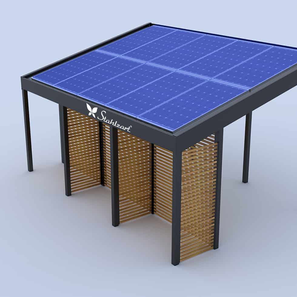 stahlzart-solar-carport-carports-e-fahrzeuge-solaranlage-strom-solarcarport-e-auto-kosten-30-jahre-carportdach-photovoltaik-schraegdach-laerche-seitenwand-vorteile-fragen-holz-stahl-design