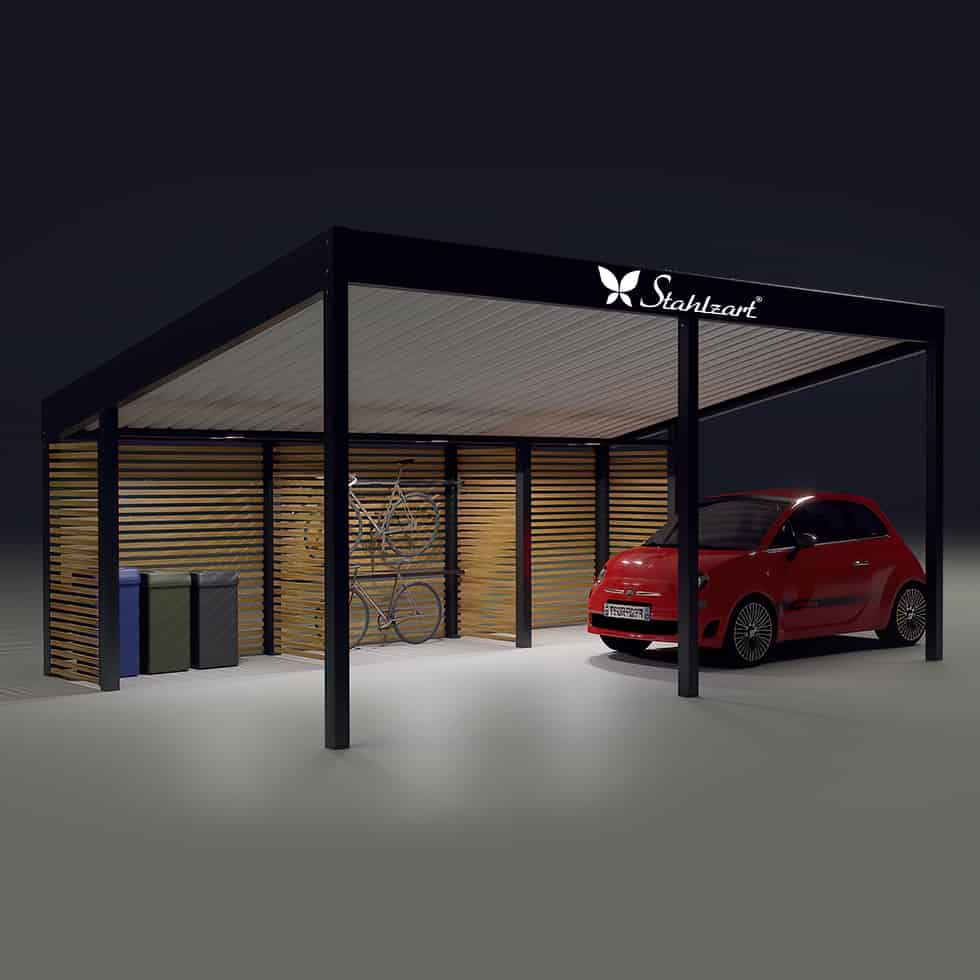 stahlzart-solar-carport-carports-e-fahrzeuge-solaranlage-strom-solarcarport-e-auto-kosten-30-jahre-carportdach-photovoltaik-schraegdach-mueltonne-fahrrad-fiat-500-vorteile-fragen-holz-metall-design