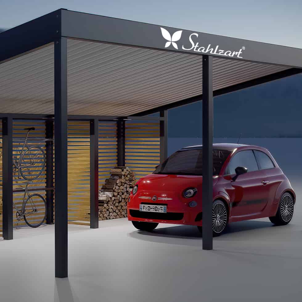 solar-carport-mit-flachdach-carports-pv-anlage-solaranlage-photovoltaik-garagen-garagendach-solarcarport-installation-solarmodulen-solarcarports-flaechen-dach-e-auto-loesungen-offen-modern-stahlzart