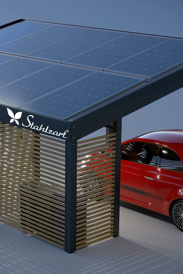stahlzart-solar-carport-carports-e-fahrzeuge-solaranlage-strom-solarcarport-e-auto-kosten-30-jahre-dach-photovoltaik-schraegdach-muelltonnen-fiat-500-vorteile-fragen-holz-metall-stahl-modern