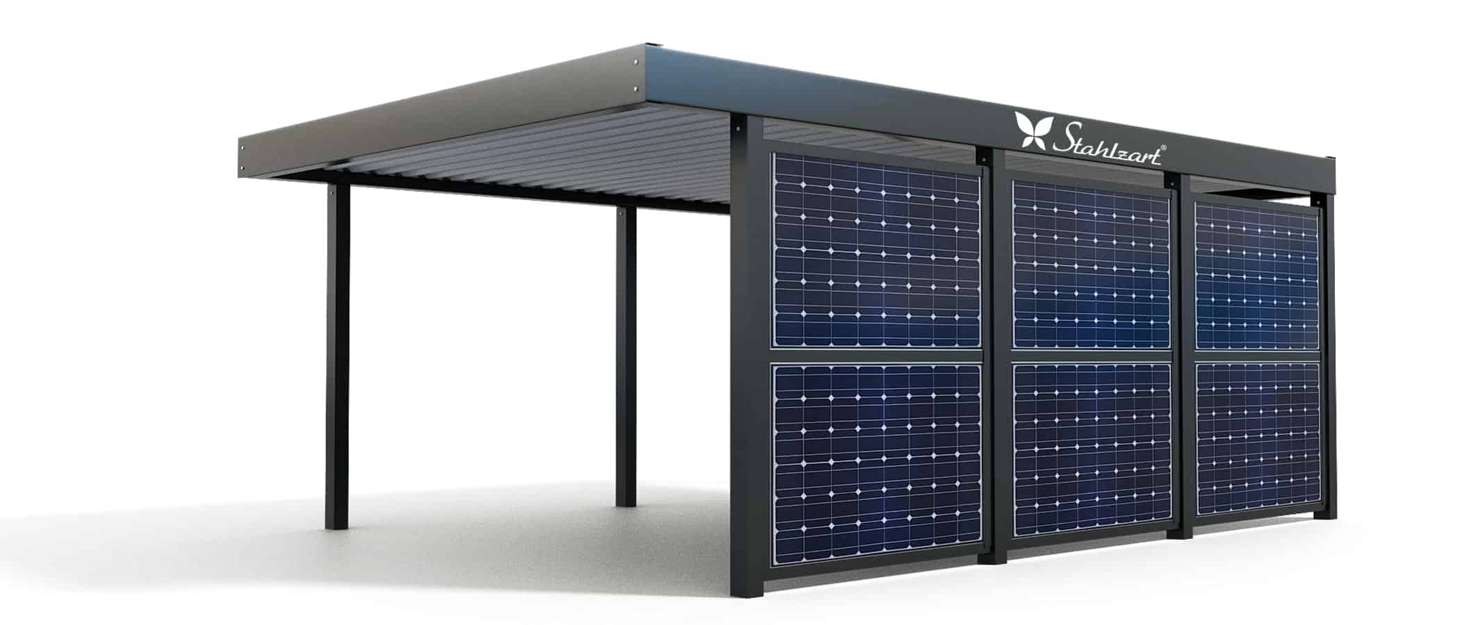 stahlzart-solar-carport-carports-e-fahrzeuge-solaranlage-strom-solarcarport-e-auto-kosten-30-jahre-flachdach-photovoltaik-solarmodule-wand-vorteile-fragen-metall-stahl-offen-freistehend
