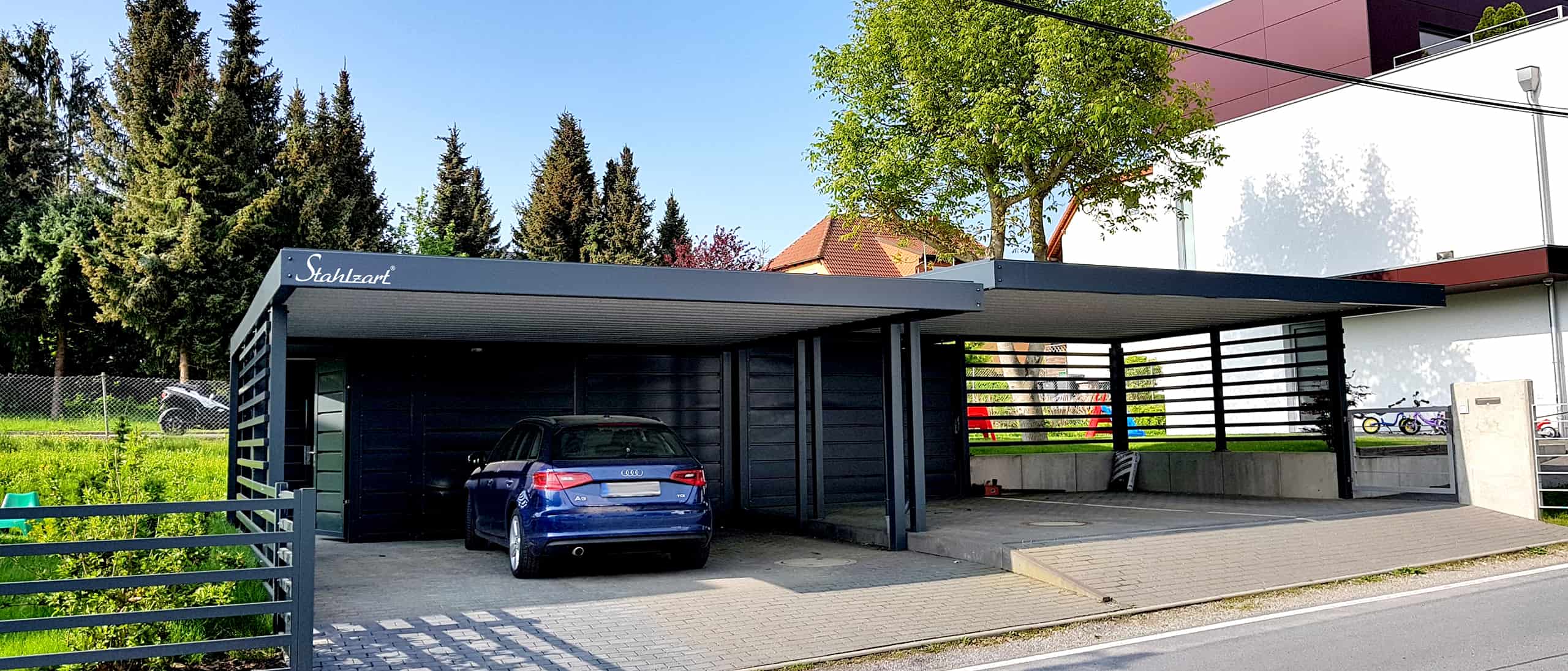 carport-mit-schuppen-carports-abstellraum-geraeteraum-holz-fahrraeder-geraetehaus-zaun-sichtschutz-garage-metall-audi-anthrazit-doppelcarports-architektur-stahlzart carport-mit-schuppen-carports-abstellraum-geraeteraum-holz-fahrraeder-geraetehaus-zaun-sichtschutz-garage-metall-audi-anthrazit-doppelcarports-architektur-stahlzart