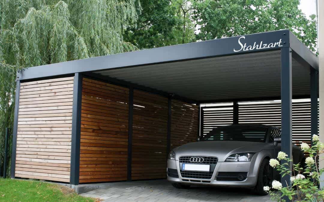Metallcarport mit Geräteraum – Stuttgart