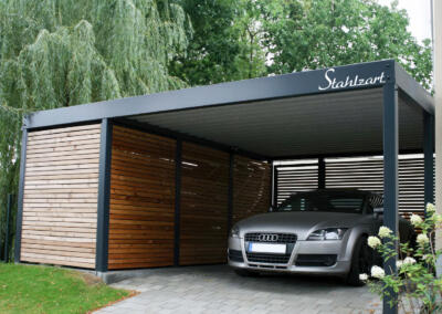Metallcarport mit Geräteraum – Stuttgart