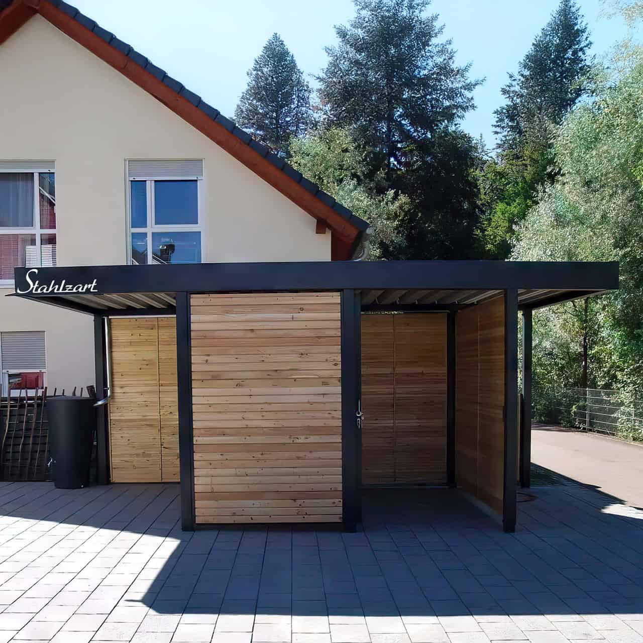 geraetehaus-gartenhaus-geraeteschuppen-holz-laerche-blickdicht-metall-stahl-kaufen-bauen-modern-klein-gross-anthrazit-flachdach-design-offene-schiebetuer-nach-mass-stahlzart geraetehaus-gartenhaus-geraeteschuppen-holz-laerche-blickdicht-metall-stahl-kaufen-bauen-modern-klein-gross-anthrazit-flachdach-design-offene-schiebetuer-nach-mass-stahlzart