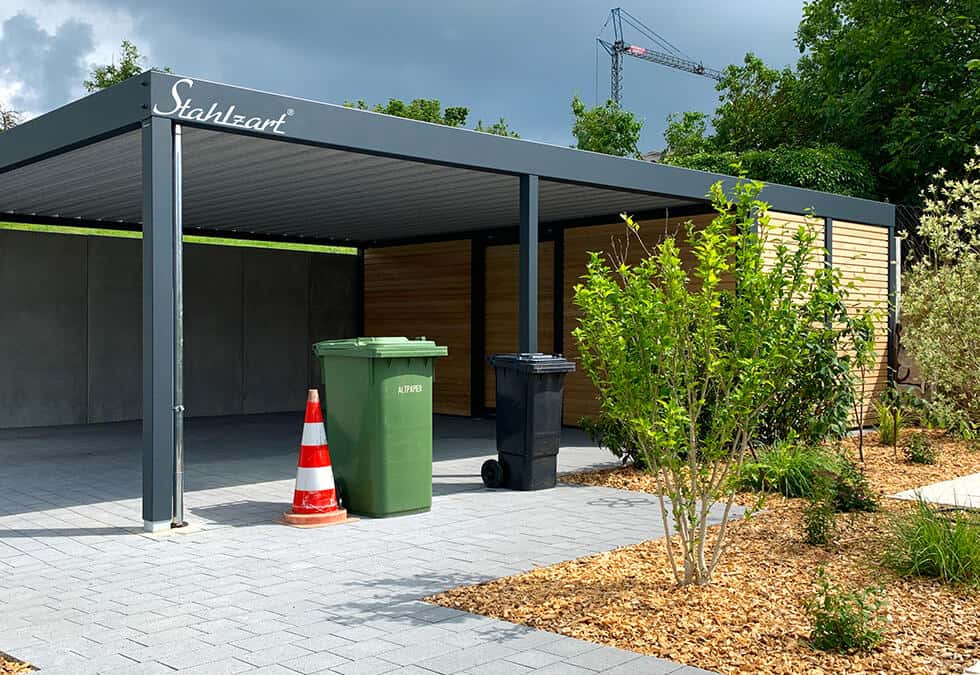 Einzelcarport aus Stahl & Holz – Radeberg