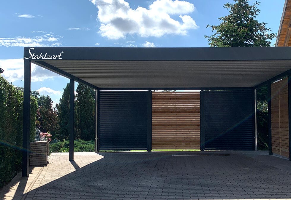 Doppelcarport Anthrazit – Augsburg